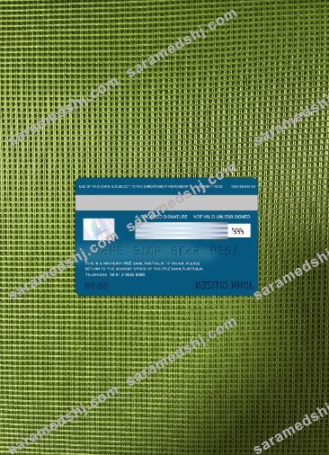 Australia Anz bank visa card photolook back